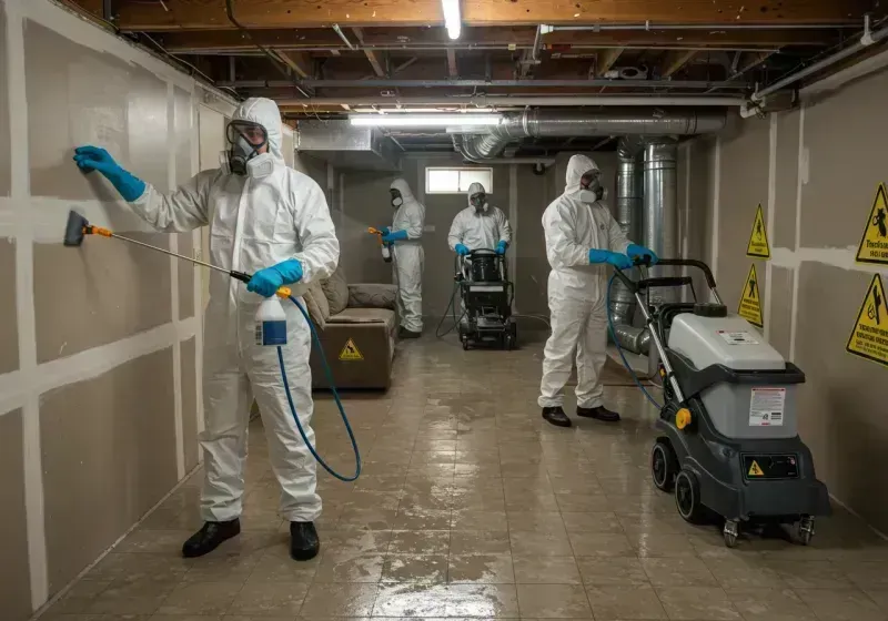 Basement Moisture Removal and Structural Drying process in Wolfhurst, OH